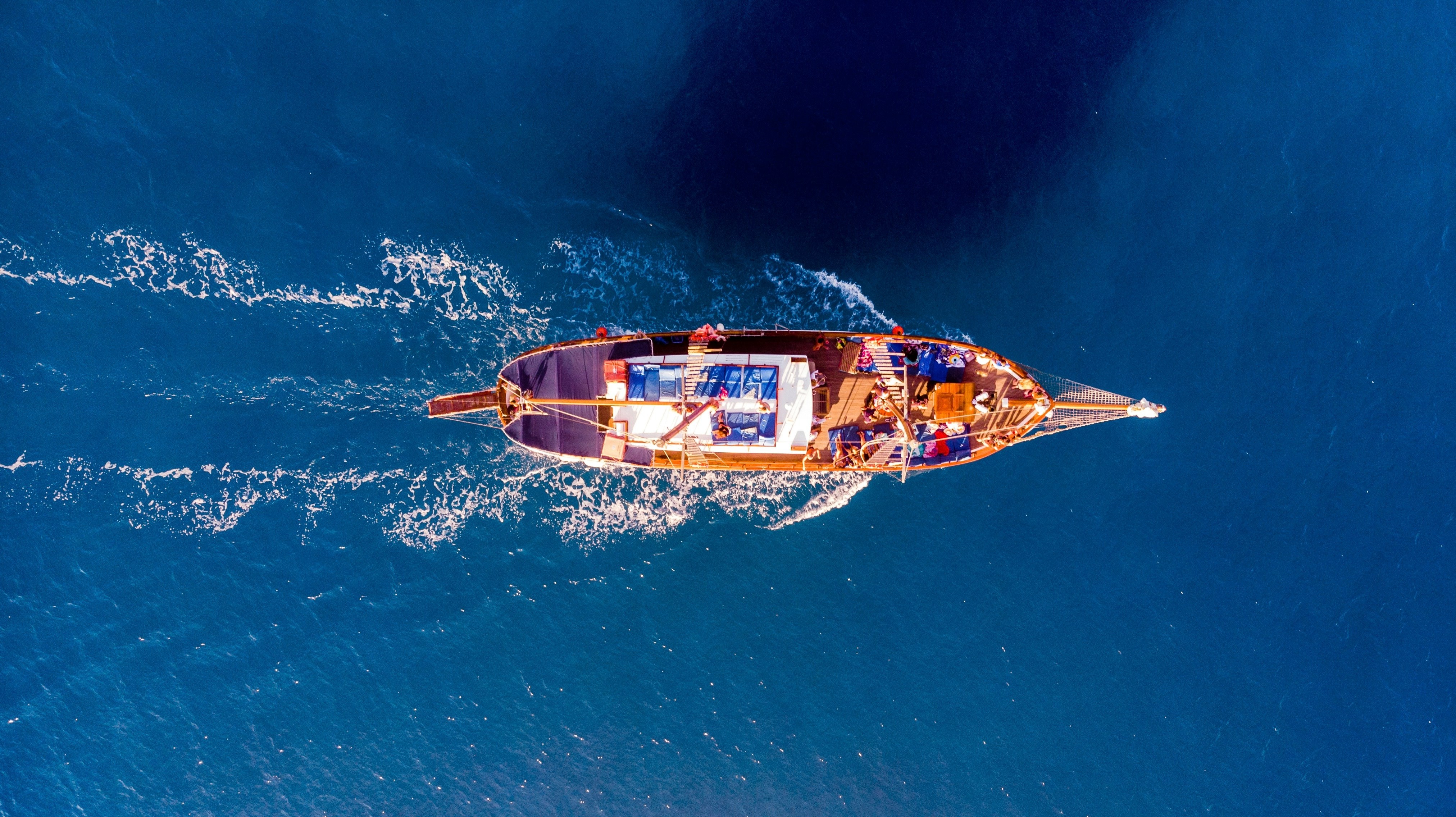 sailboat aerial view